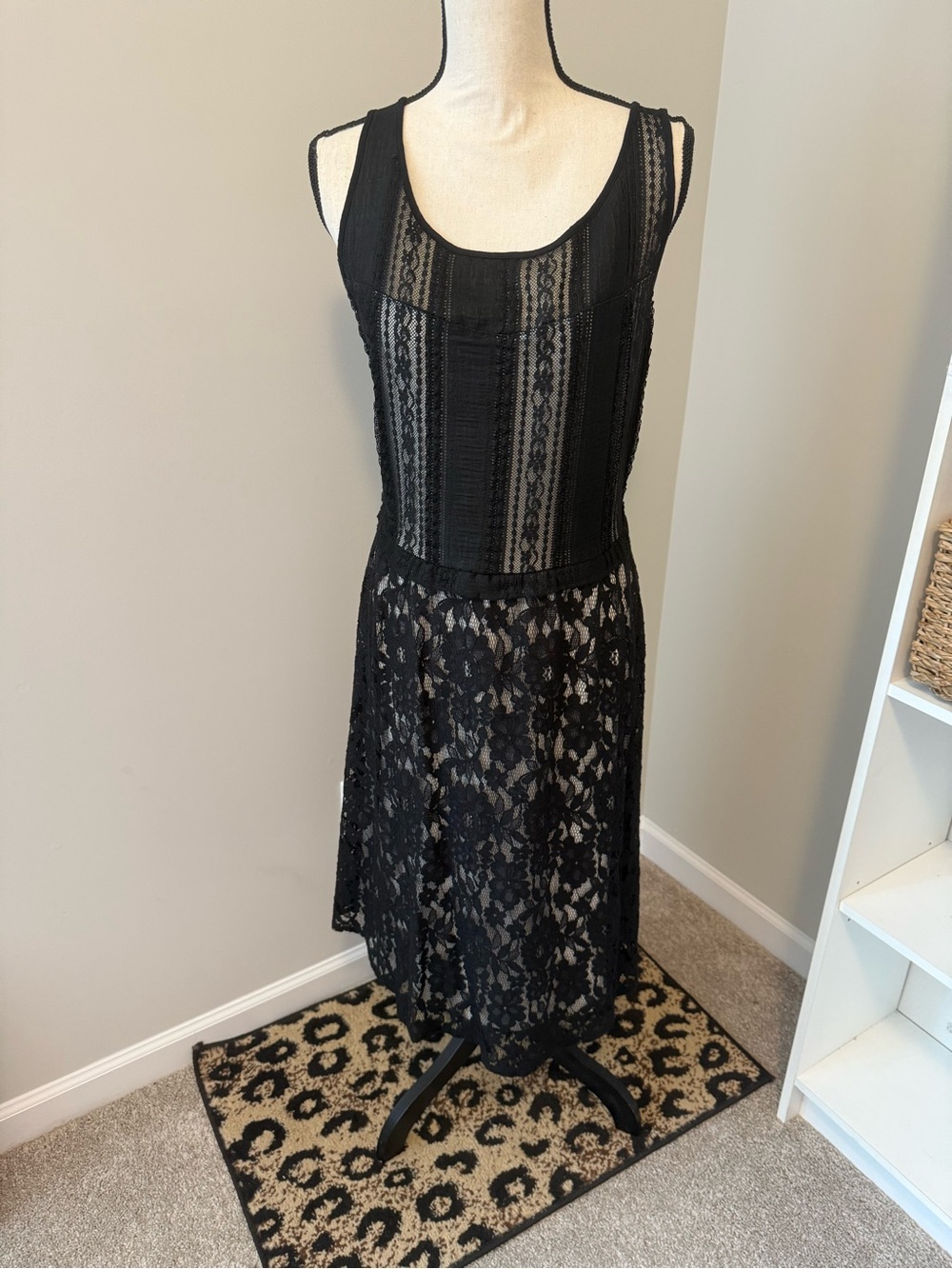 Lane Bryant Black Lace Midi Dress - Sleeveless Scoop Neck